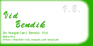 vid bendik business card
